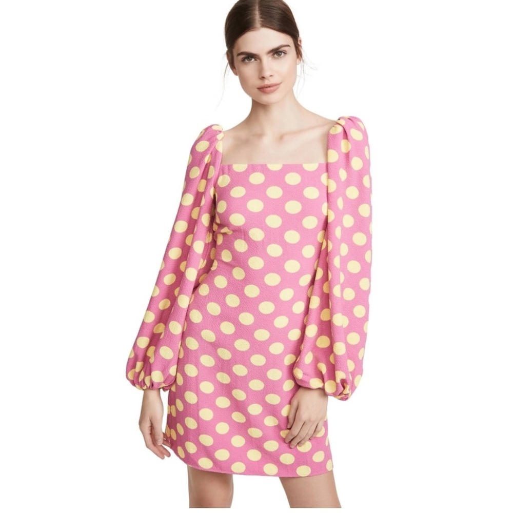 Stine Goya Will Polka Dot Mini Dress pink yellow Medium - Picture 4 of 13